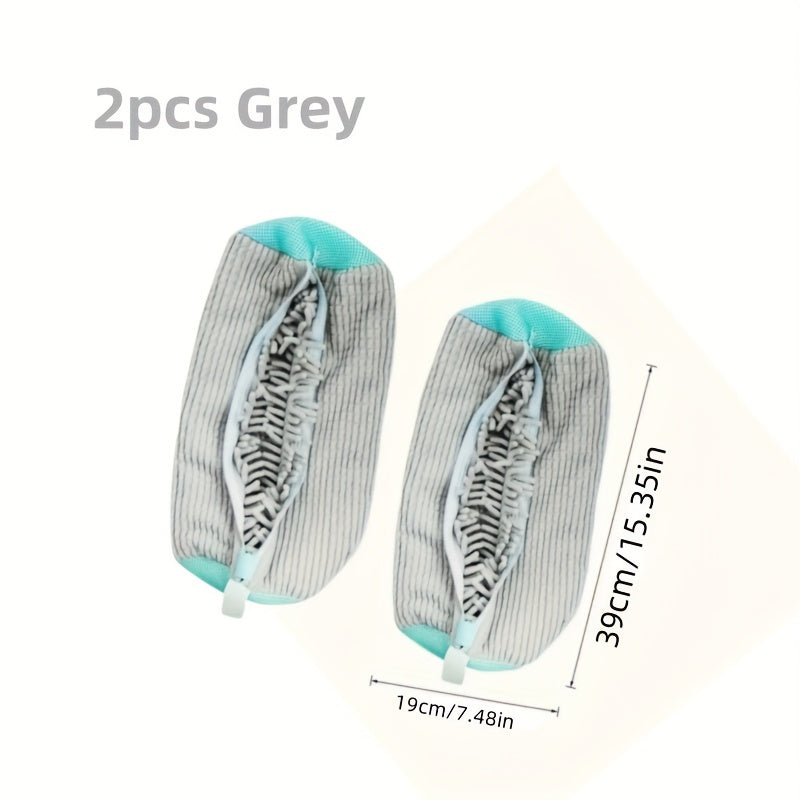 JEEAKI 2-Pack Увеличенные Сумки для Обуви для Стиральной Машины, Прочные Полиэстеровые Сумки для Стирки Обуви с Молнией, Овальные Тканевые Сумки для Стирки для Домашнего Использования, Предотвращают Деформацию