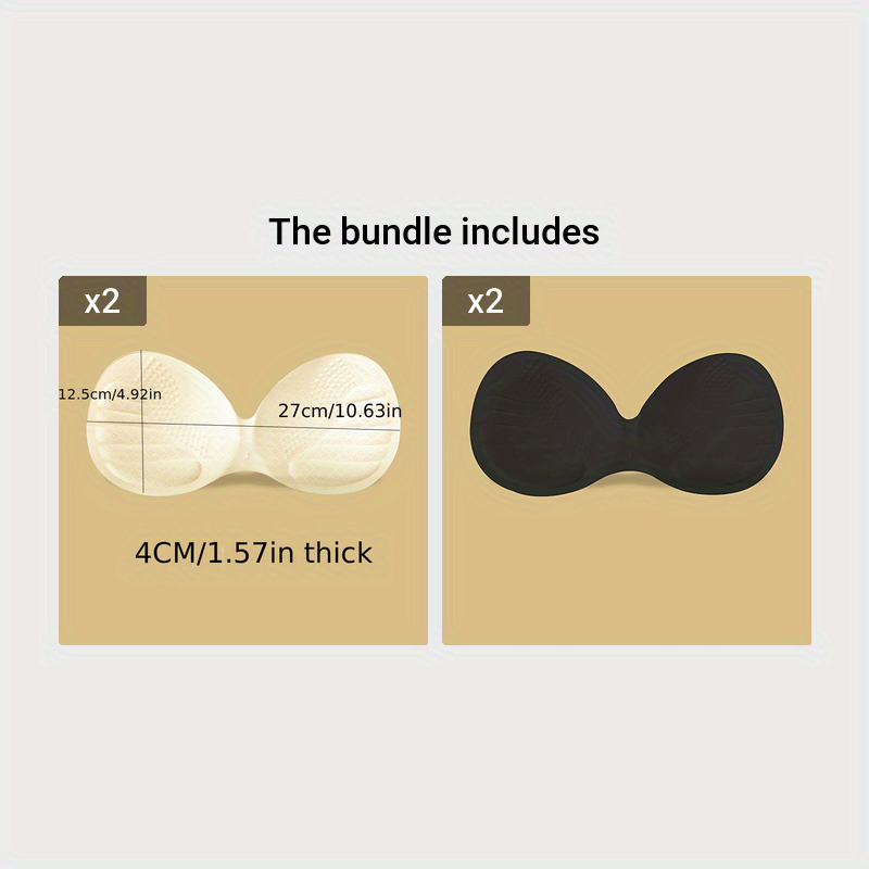 Reusable Bra Insert Pads for Enhancing Chest Shape Solid Color Nylon Spandex Woven