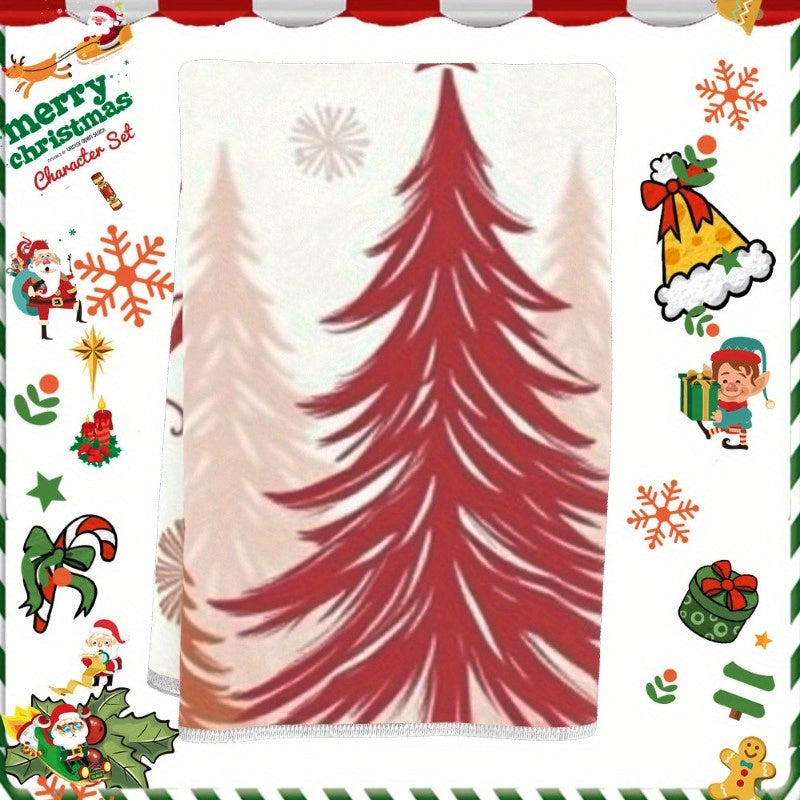 Christmas Tree Snowflake Towel Gift Decoration 18x66cm White