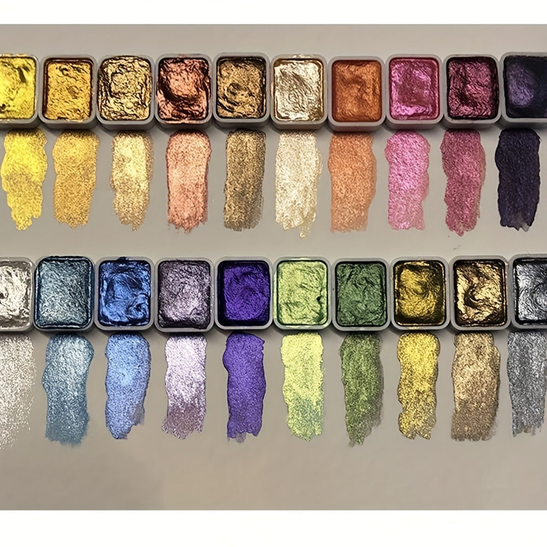 20 Color Pearl Watercolor Pigments for Traditional Chinese Painting Tangka Calligraphy and Art