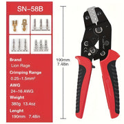 Crimping Tool Set with Combination Pliers and Multi-Jaw Connectors