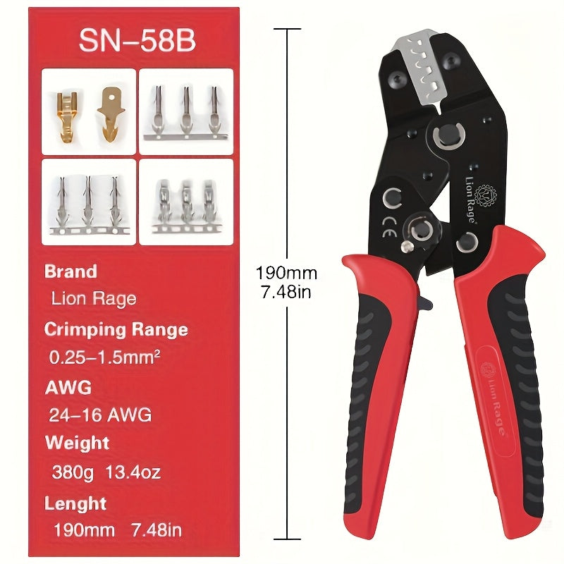Crimping Tool Set with Combination Pliers and Multi-Jaw Connectors