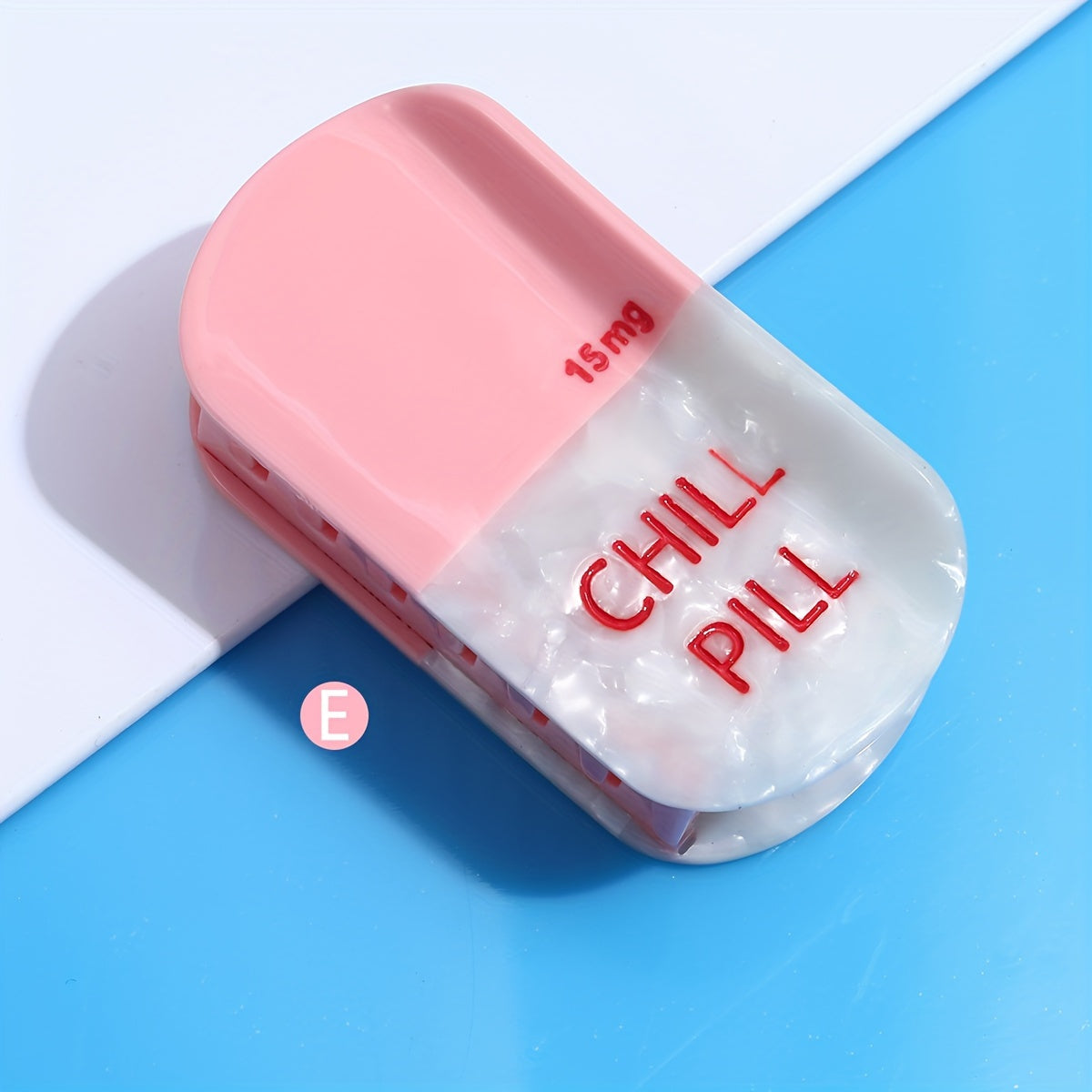 Single Piece Nurse Themed Hair Clip for Medical Professionals Stylish Acetic Acid Oval Claw with Blood Bag Syringe and Chill Pill Design