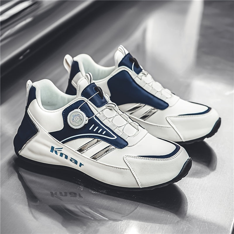 Men's Breathable Non-Slip Sneakers with Elastic Closure for Running and Casual Wear