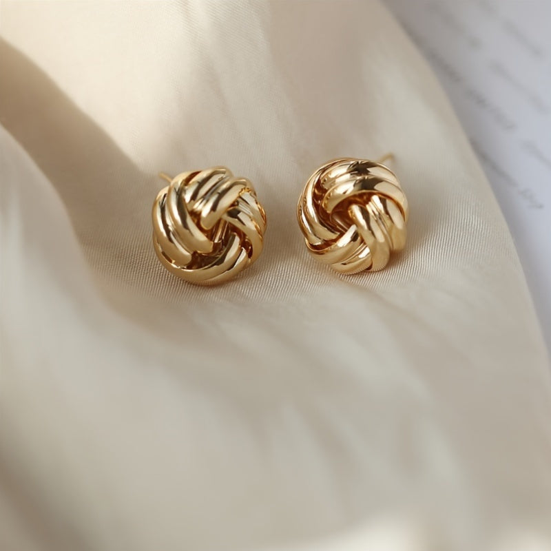 Ayollar uchun Alloy knot stud uzukchalari, kundalik va kechki tadbirlar uchun