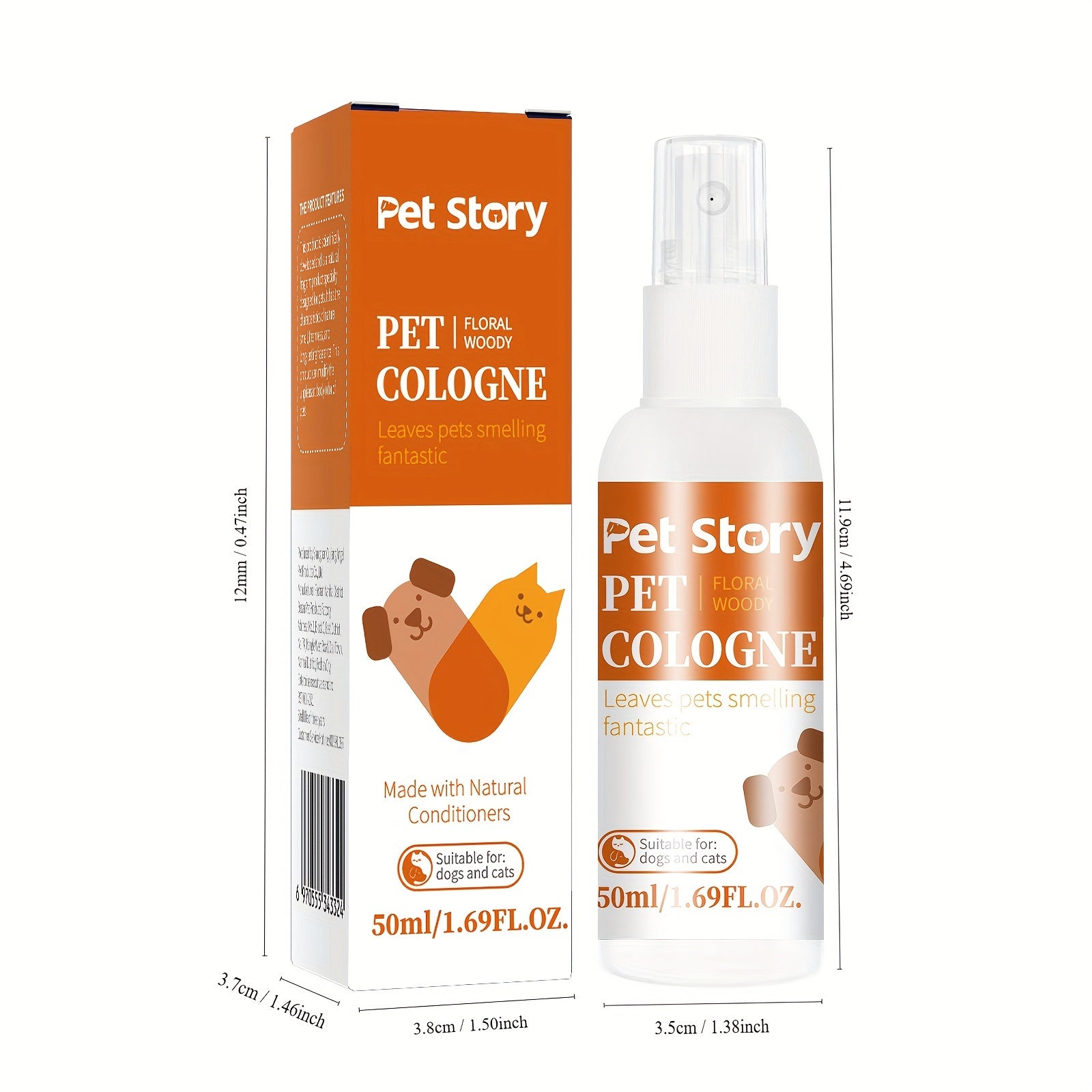 Pet Cologne Spray for Cats and Dogs Lavender Citrus Scent 1.69oz Natural Ingredients