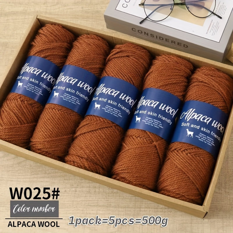 Multicolor Alpaca Wool Yarn Bundle 95 Percent Alpaca 5 Percent Polyester 100g Balls for Knitting Crocheting Winter Crafts