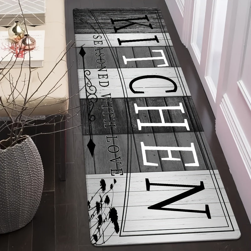 Velvet Kitchen Runner Mat 1 Piece Machine Washable Polyester Hallway Decor