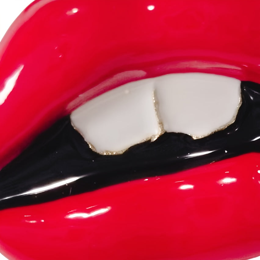 Красная брошь с губами, сплав, квадратный, модный аксессуар для женщин, 3.81 см x 6.99 см