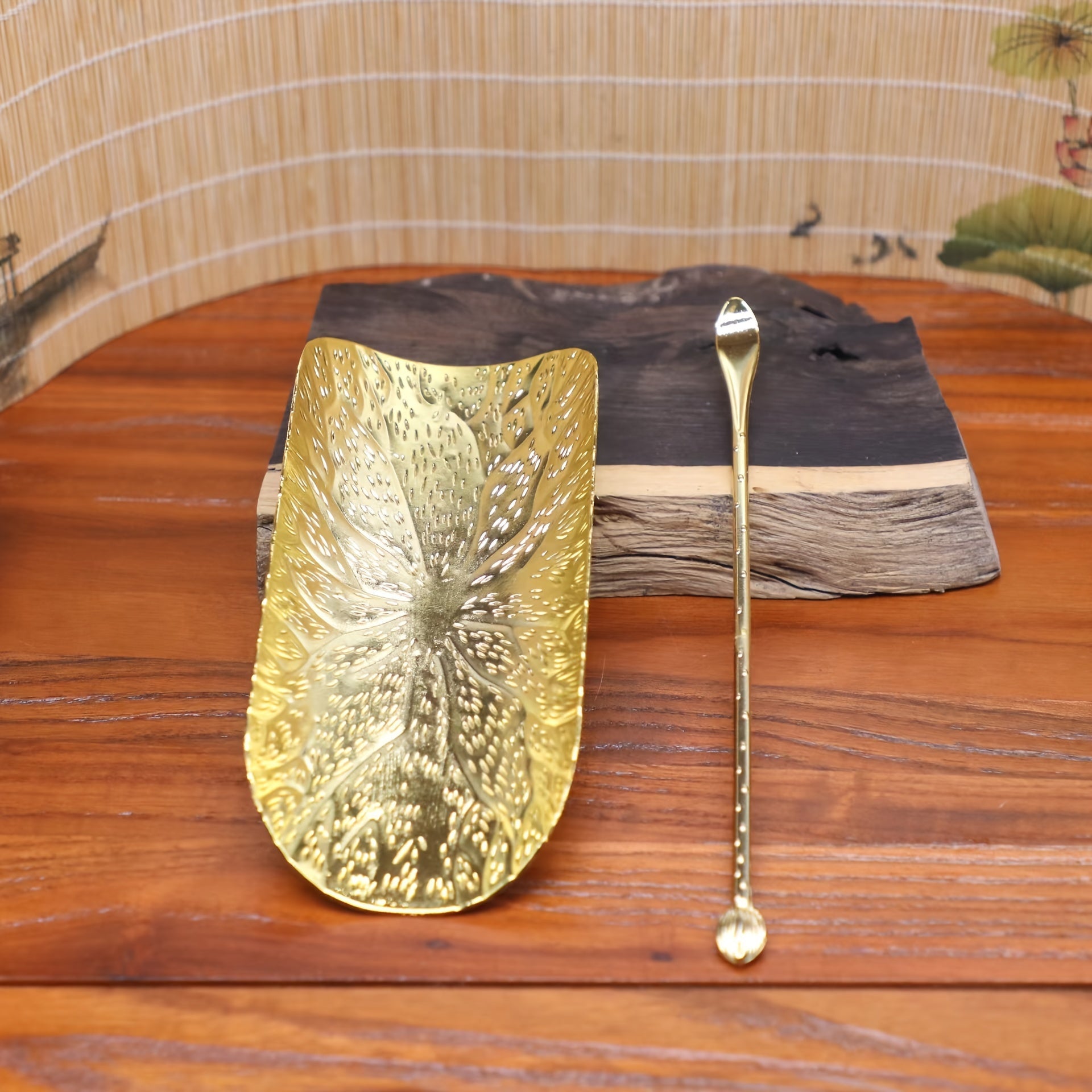 Роскошный набор металлических ложек для чая с дизайном из плетёной корзины для любителей чая