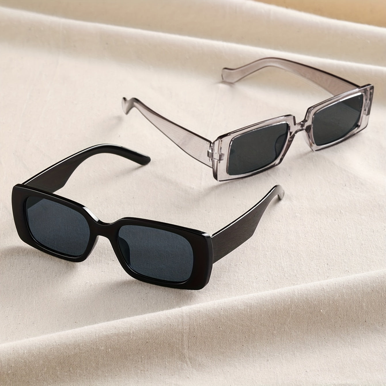 Men's Square Glasses with PC Frame and Clear Lenses for Casual and Travel Use