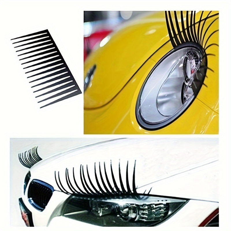 2Pcs Eyelash Pattern Car Light Stickers Decorative Automotive Accessories
