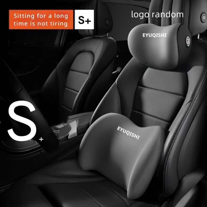 Memory Foam Car Headrest and Lumbar Support Pillow Breathable Synthetic Fiber