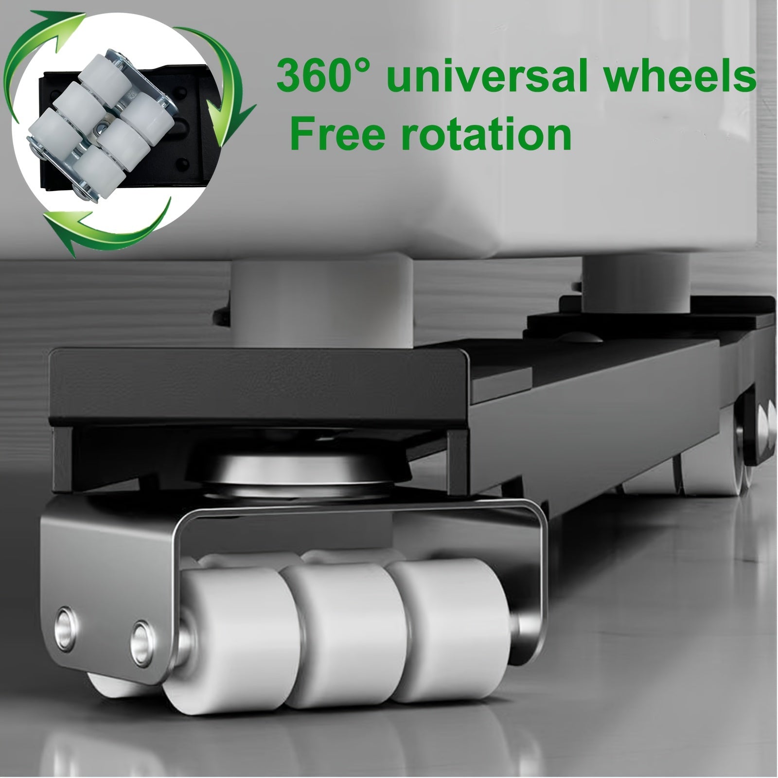 2-Pack Heavy Duty Adjustable Appliance Dollies with 360° Wheels