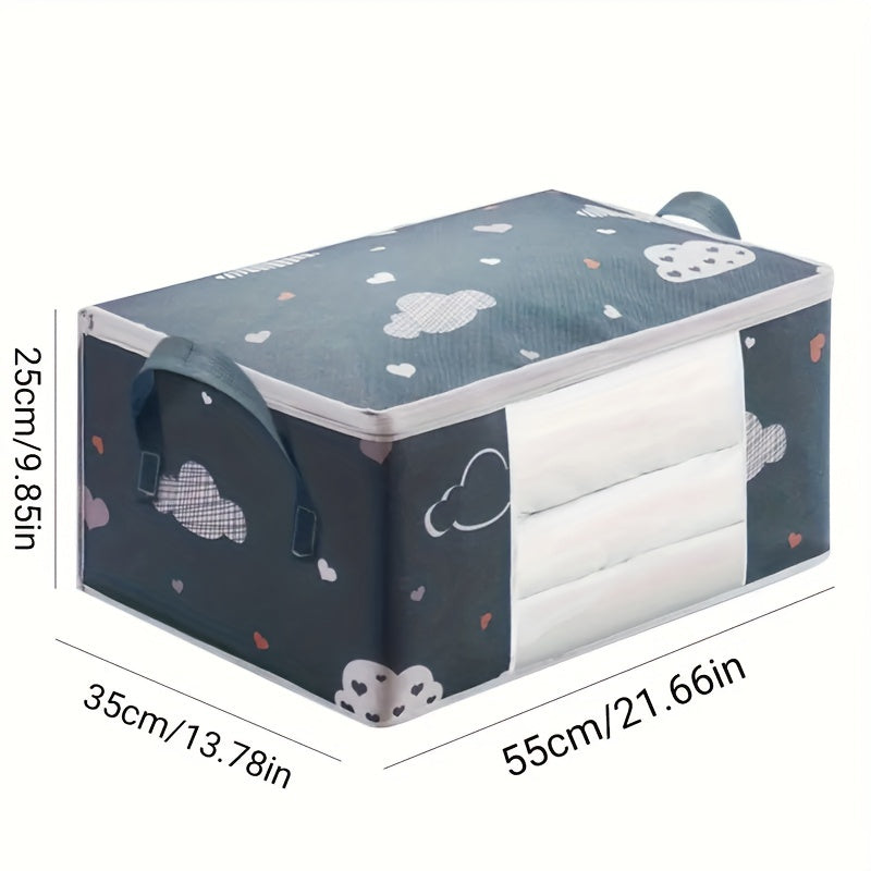 Kiyimlar va ko'rpa-to'shaklar uchun katta paxta saqlash sumkasi, changdan himoyalangan, ko'chirish yoki uy tartibini tashkil etish uchun ideal. Uy jihozlarini saqlash va joyingizni tartibda saqlash uchun ideal.