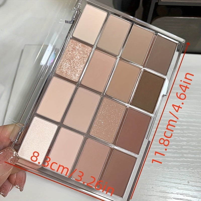 Женская палетка теней для глаз серо-коричневая шоколадная, 16 оттенков, натуральные матовые и мерцающие