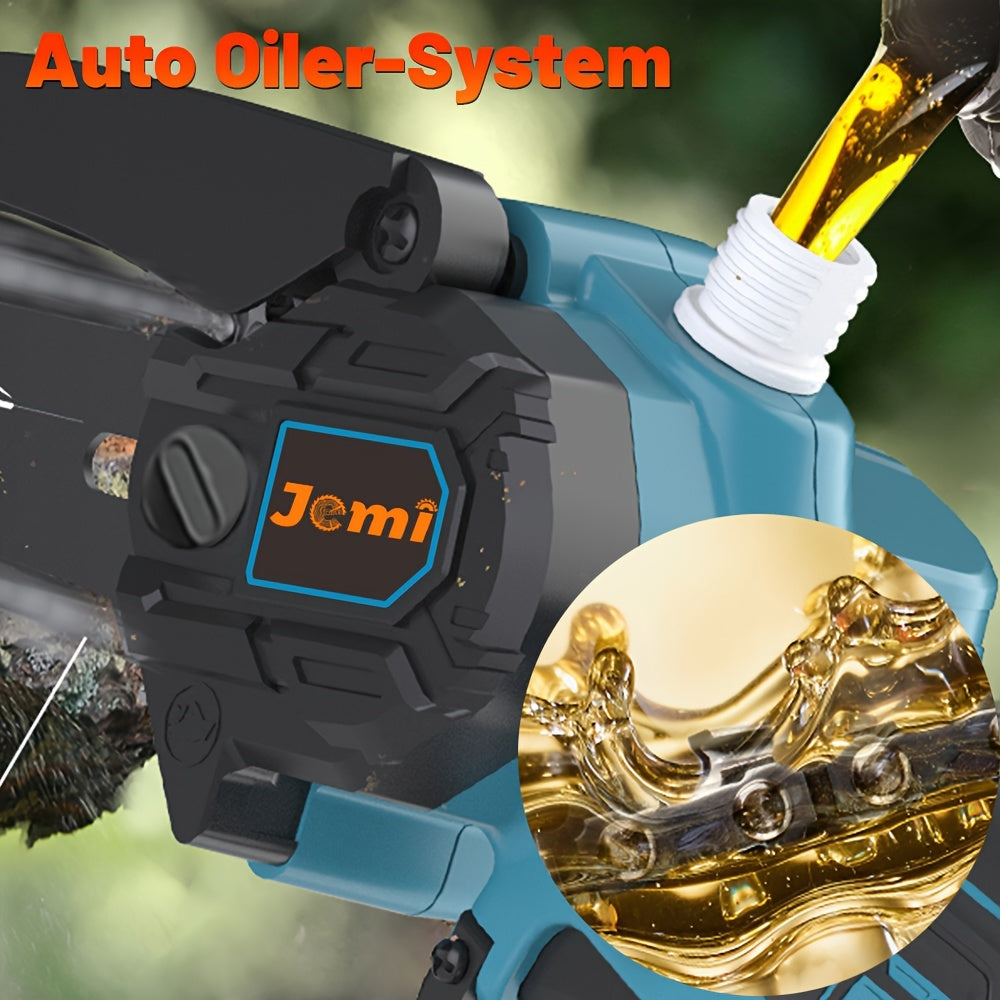 Mini motosierra inalámbrica de 6 pulgadas con 2 baterías, bloqueo de seguridad, ligera para cortar madera