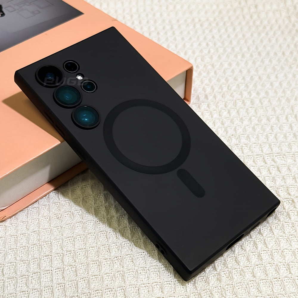 Matte Magnetic Phone Case with Lens Protector for Samsung Galaxy S24 S23 S22 S21 Ultra Plus Wireless Charging