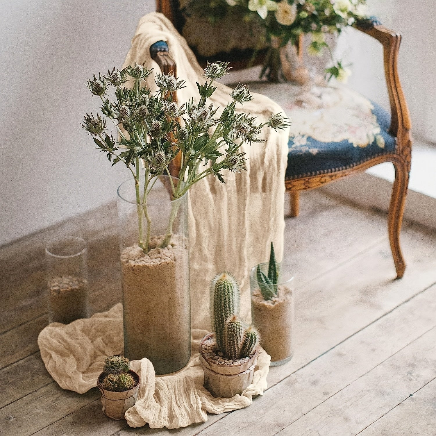 Camino de mesa de gasa de gasa para bodas, fiestas y decoración del hogar