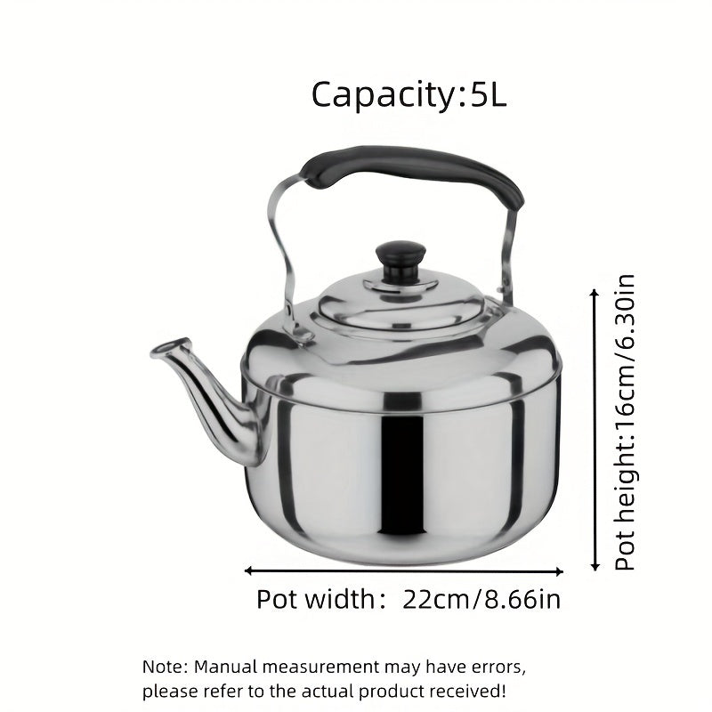 Hervidor de acero inoxidable 304 con silbato, seguro y versátil para todo tipo de cocinas