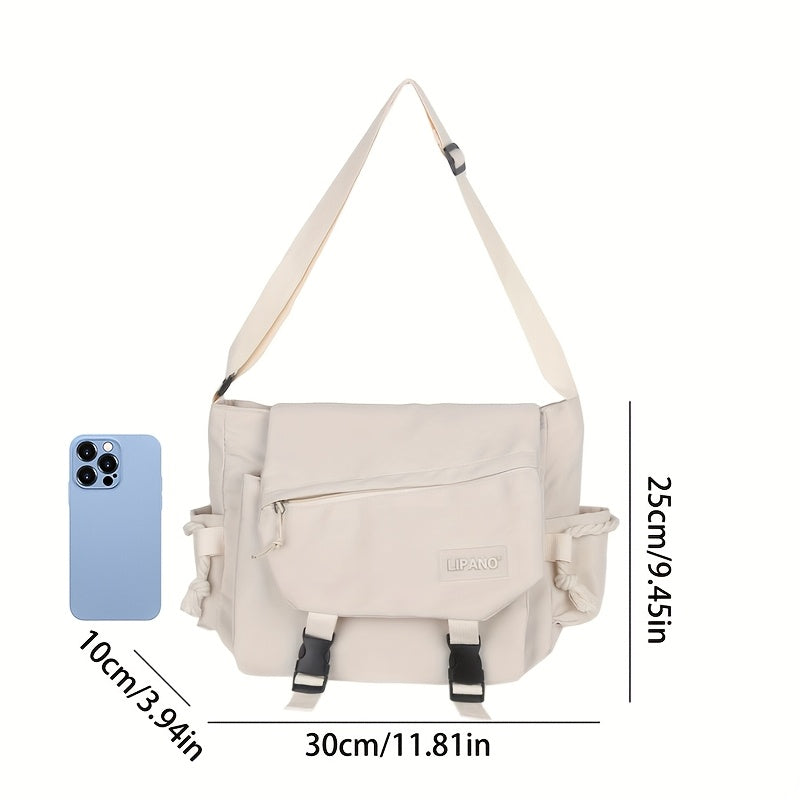 Bolso de nylon de gran capacidad estilo Harajuku para hombres y mujeres con diseño retro de ropa de trabajo y insignias