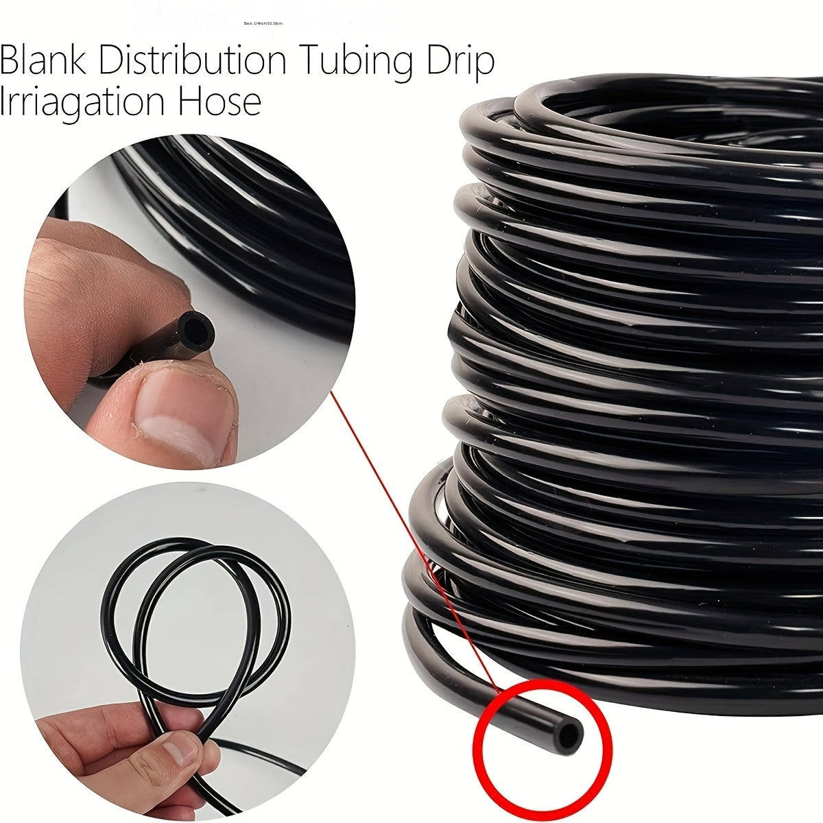 1/4 Inch PVC Drip Irrigation Tubing for Garden Watering Outdoor Patio