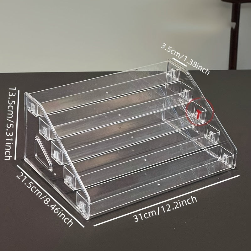 Plastic 1/64 Scale Toy Car Display Shelf Holds 70 Transparent Shelves for Matchbox Cars