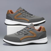 Men's All-Season Casual Sneakers with Geometric Design and Lace-Up Closure