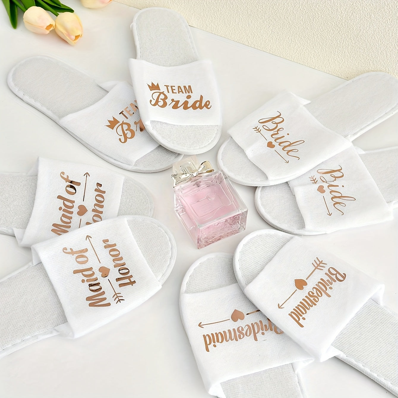 Women's Wedding Party Slippers, Comfortable Satin Flat Shoes for Brides and Guests