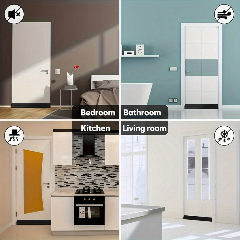 Faux Leather Door Seal for Single Door Gaps White Black Pink Self-Adhesive Windproof Insect-Resistant Soundproof Durable