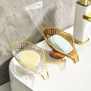 Transparent Soap Dish with Drainage Box for Bathroom Shower Holder