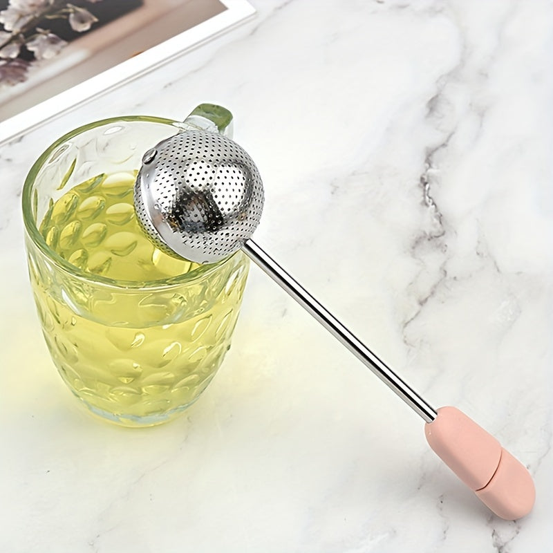 Bir parcha zanglamas po'latdan yasalgan choy infuzori - bo'sh bargli yashil choy uchun mustahkam to'r choy filtr - kuboklar va choynaklarda foydalanish uchun ideal