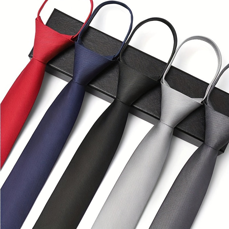 Men's Adjustable Solid Ties for Business Attire and Gifting