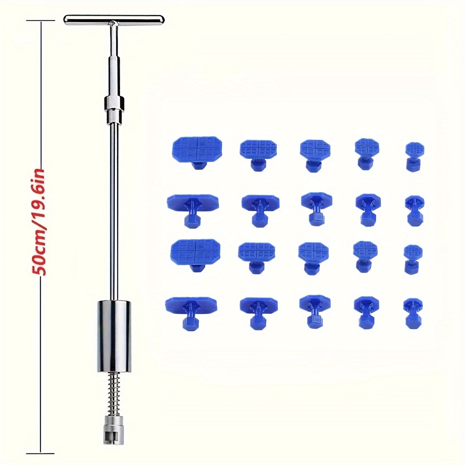 Набор для ремонта вмятин на автомобиле, металлический T-образный захват, пластиковые клеевые вкладки, повреждения кузова