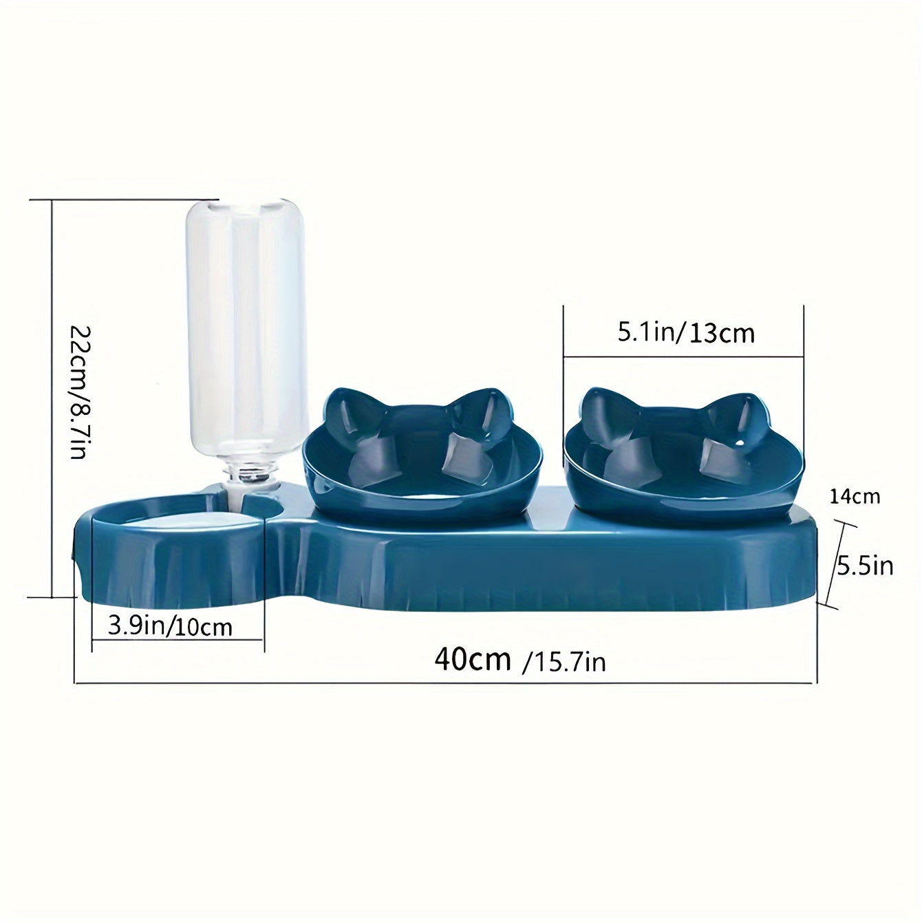 Elevated Double Pet Bowl Set with Automatic Water Feeder and Gravity Water Bottle