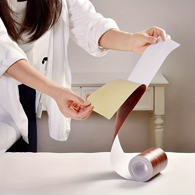 Self-Adhesive Wall Corner Decor Wood Grain Skirting Line 8cm x 5m