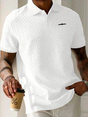 Men's Polo Shirt with Eagle Print Short Sleeve Summer Casual Slim Fit
