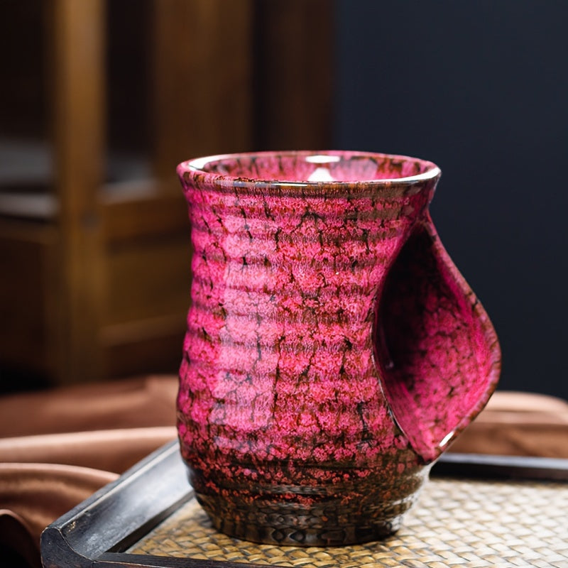 Taza de cerámica de gran capacidad de 560 ml con diseño de horno chino retro para uso en oficina