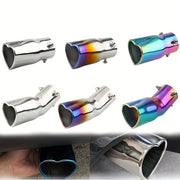 Unisex Stainless Steel Heart Shape Car Exhaust Tips 2.5 Inch Silver Color