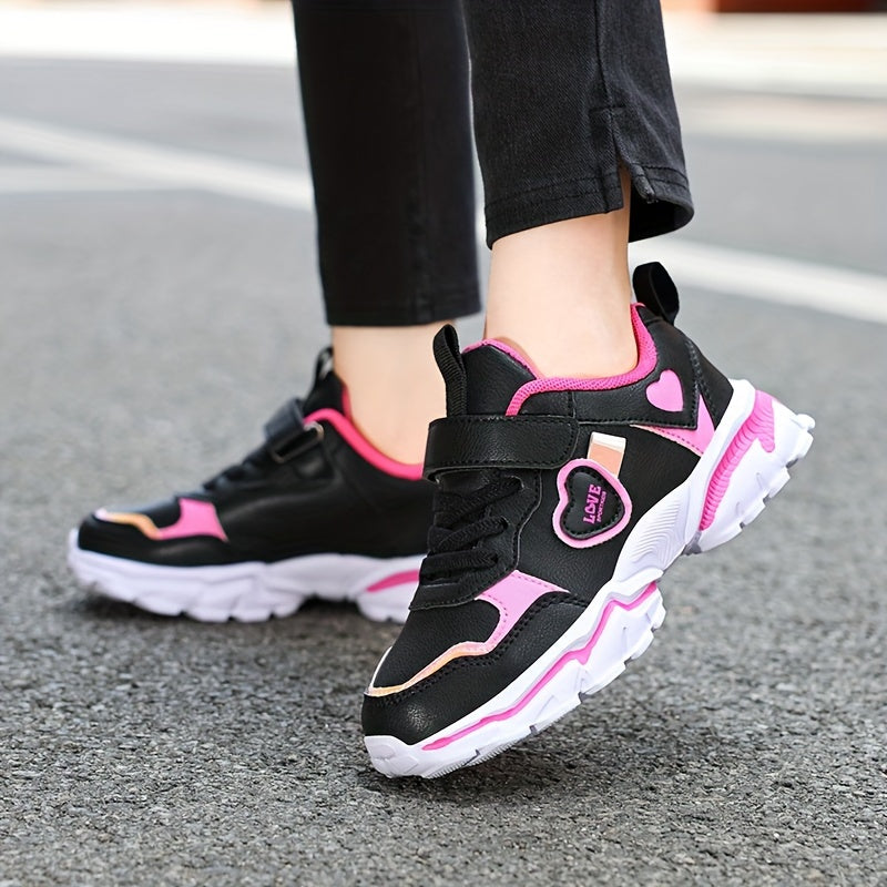 Zapatillas de cuero sintético para niñas, casuales, cómodas, para todas las estaciones, con suela ligera de EVA