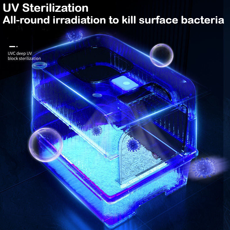 XL Enclosed Cat Litter Box with Drawer Odor-Resistant Easy to Clean Rectangular Polypropylene