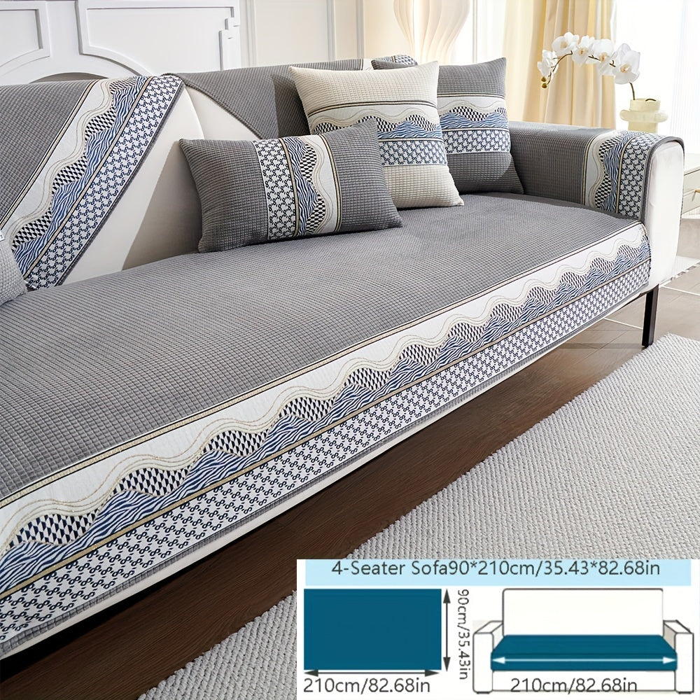 Velvet Sofa Cushion Cover Non-Slip Pet-Friendly All-Season Protecting Armchair Loveseat 3-4 Seater