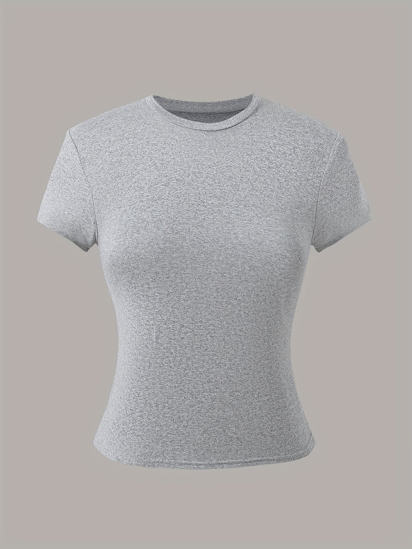 Girls' 3 Pack Short Sleeve Crew Neck T-Shirts Solid Color Medium Stretch Polyester