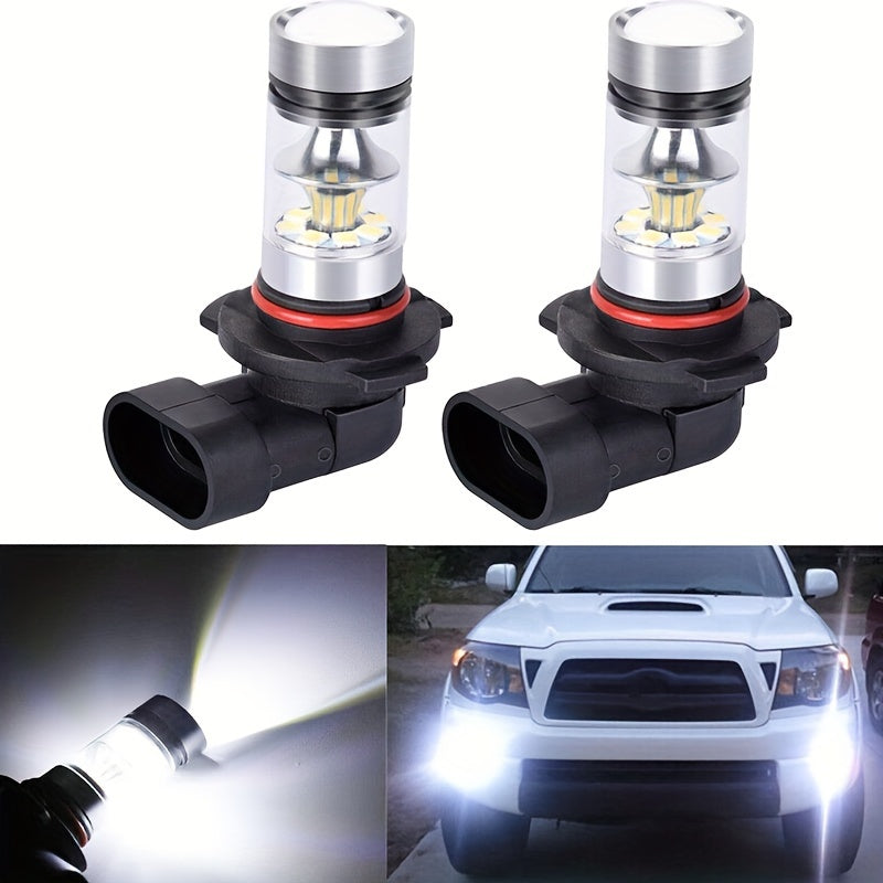 2 dona LED duman chiroqlari, 6000K oq, 4300K sariq, 1200 Lumen, 12-24V