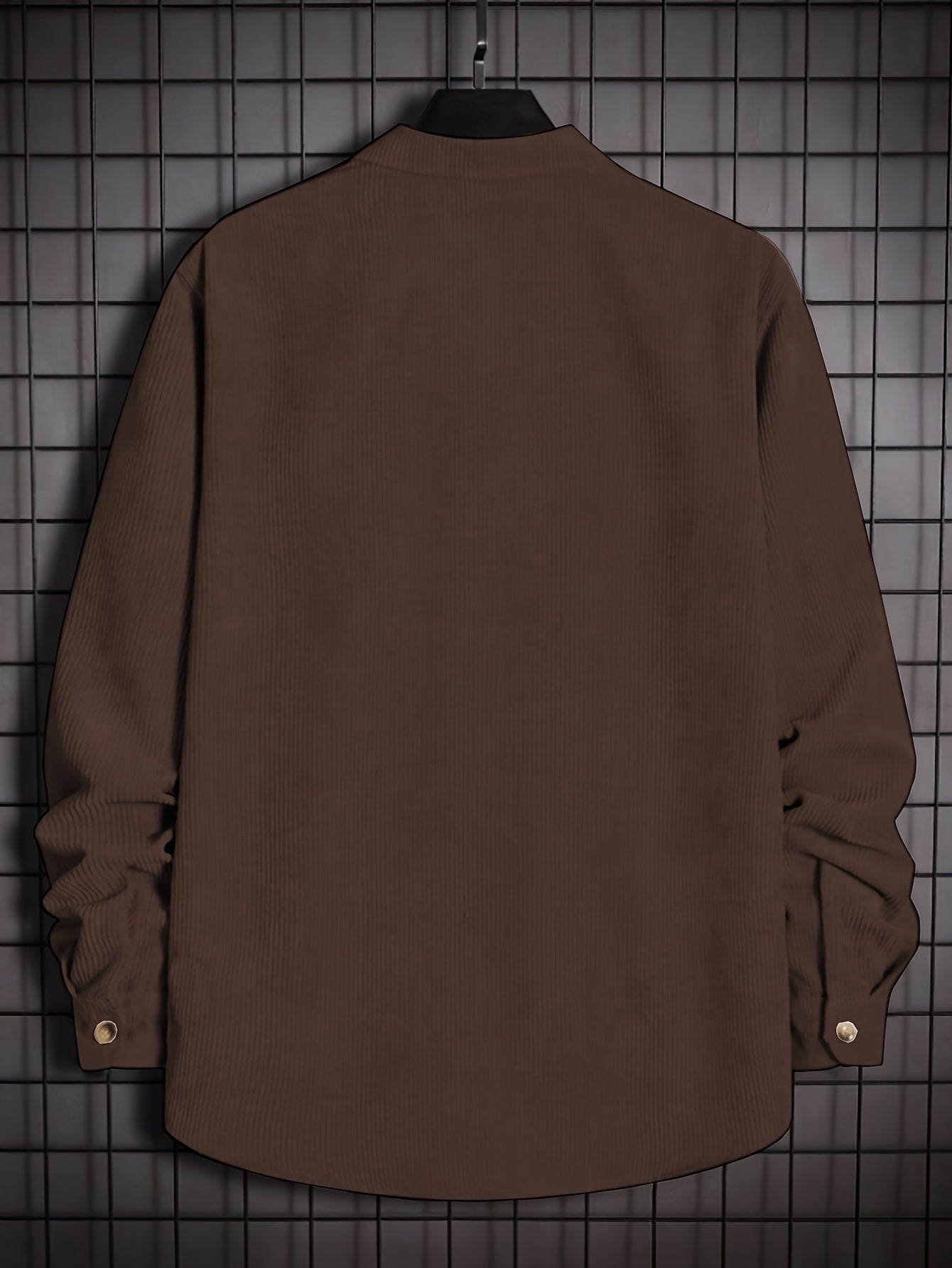 Conjunto casual de pana para hombre, camisa de manga larga con botones y pantalones con cordón para otoño e invierno