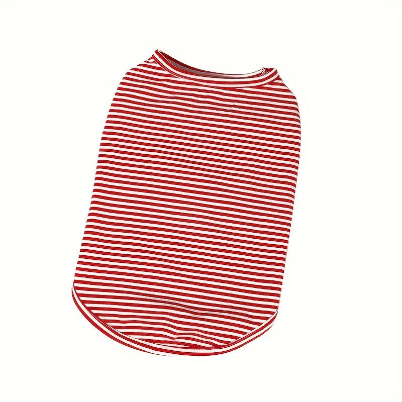 Small Pet Vest Knit Striped Pullover Machine Washable for Dogs and Cats