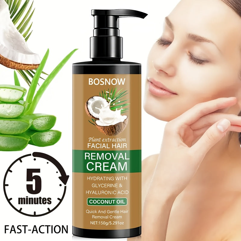 Унисекс крем для удаления волос с кокосовым маслом 150 г безболезненно, быстро, мягко