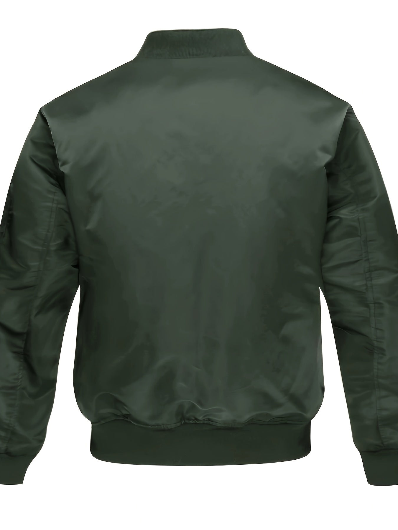 Plus Size Men's Lightweight Bomber Jacket with Zipper Closure and Baseball Collar for Fall Winter Casual Wear
