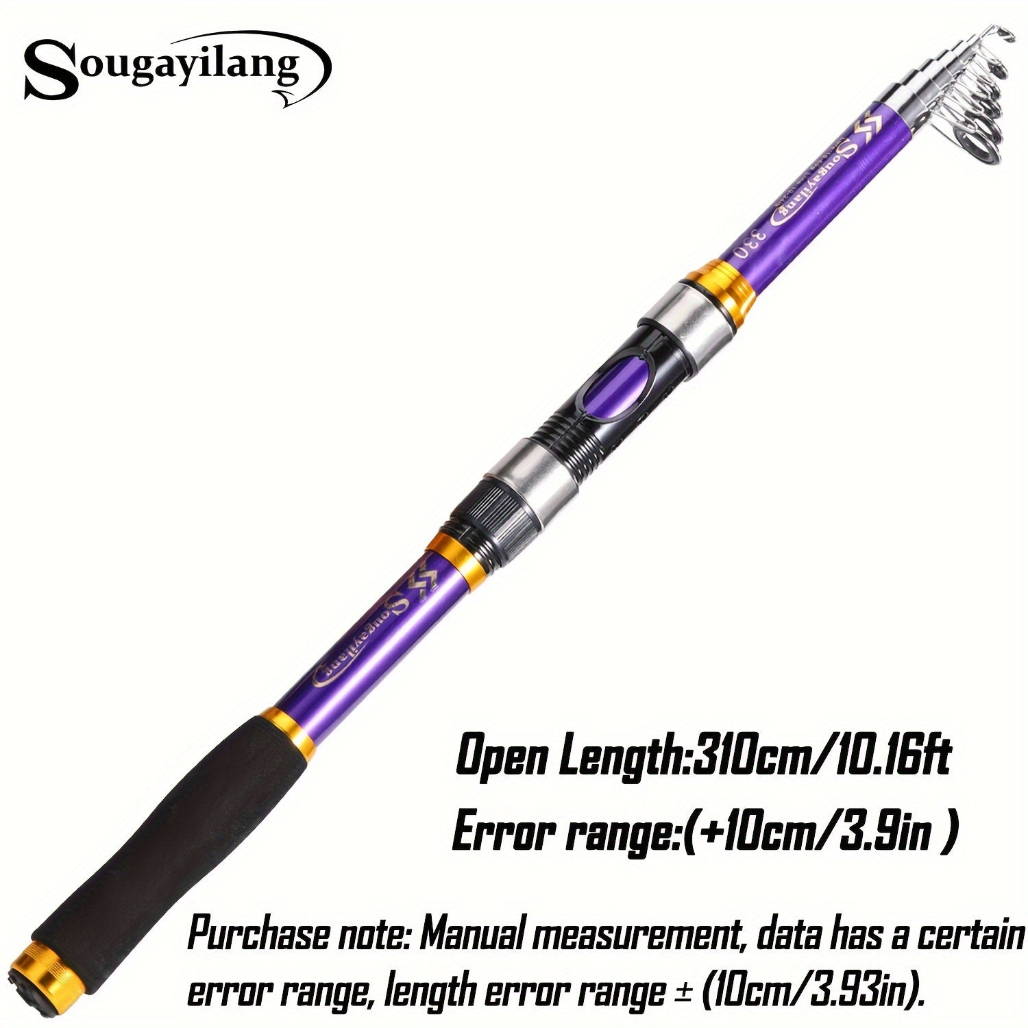 Telescopic Fishing Rod 1.8-3.3M Fiberglass Saltwater Bait Spinning Medium Action