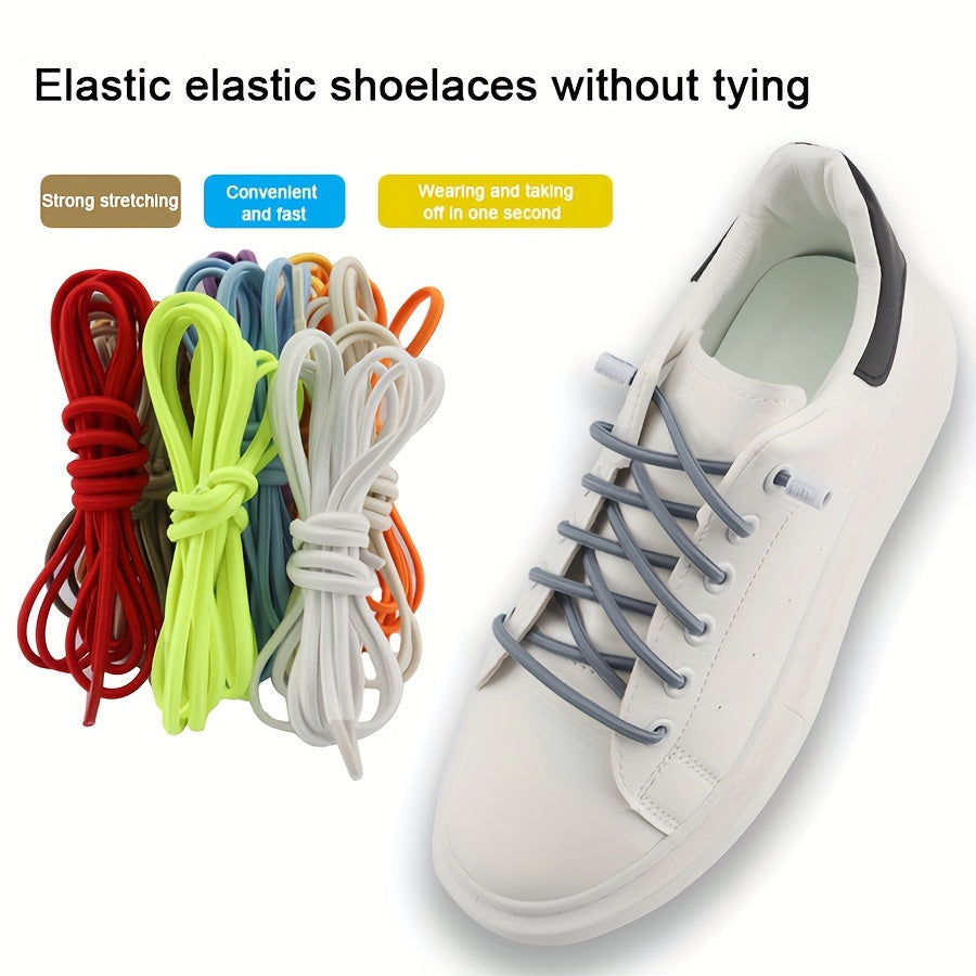 Kids Elastic No-Tie Shoelaces with Alloy Buckle for Easy Slip-On